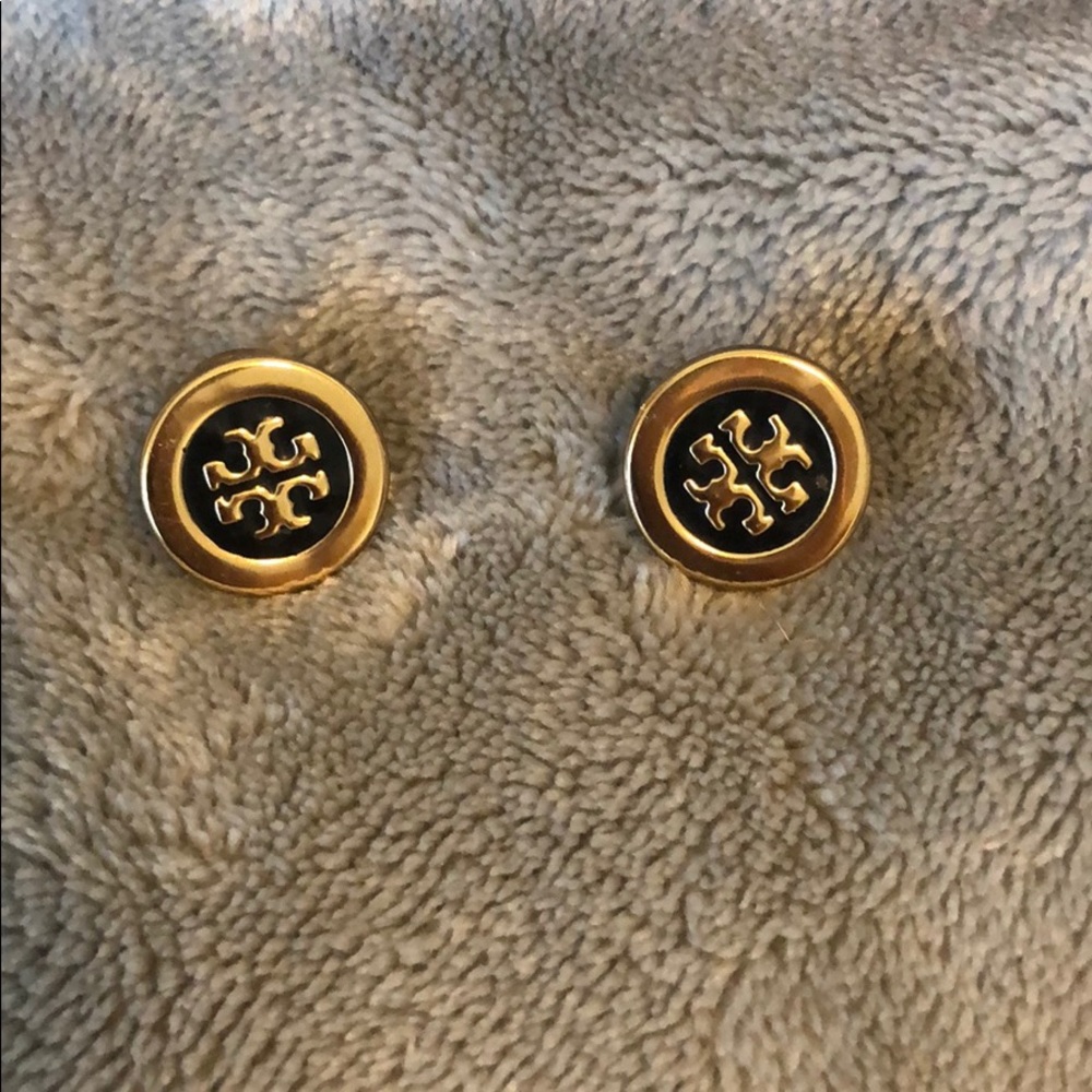 Black and gold Tory Burch earrings